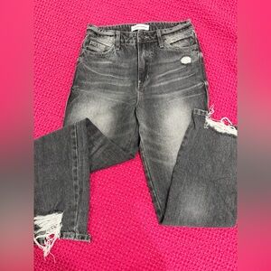 Flying Monkey Charcoal Distressed Skinny Jeans